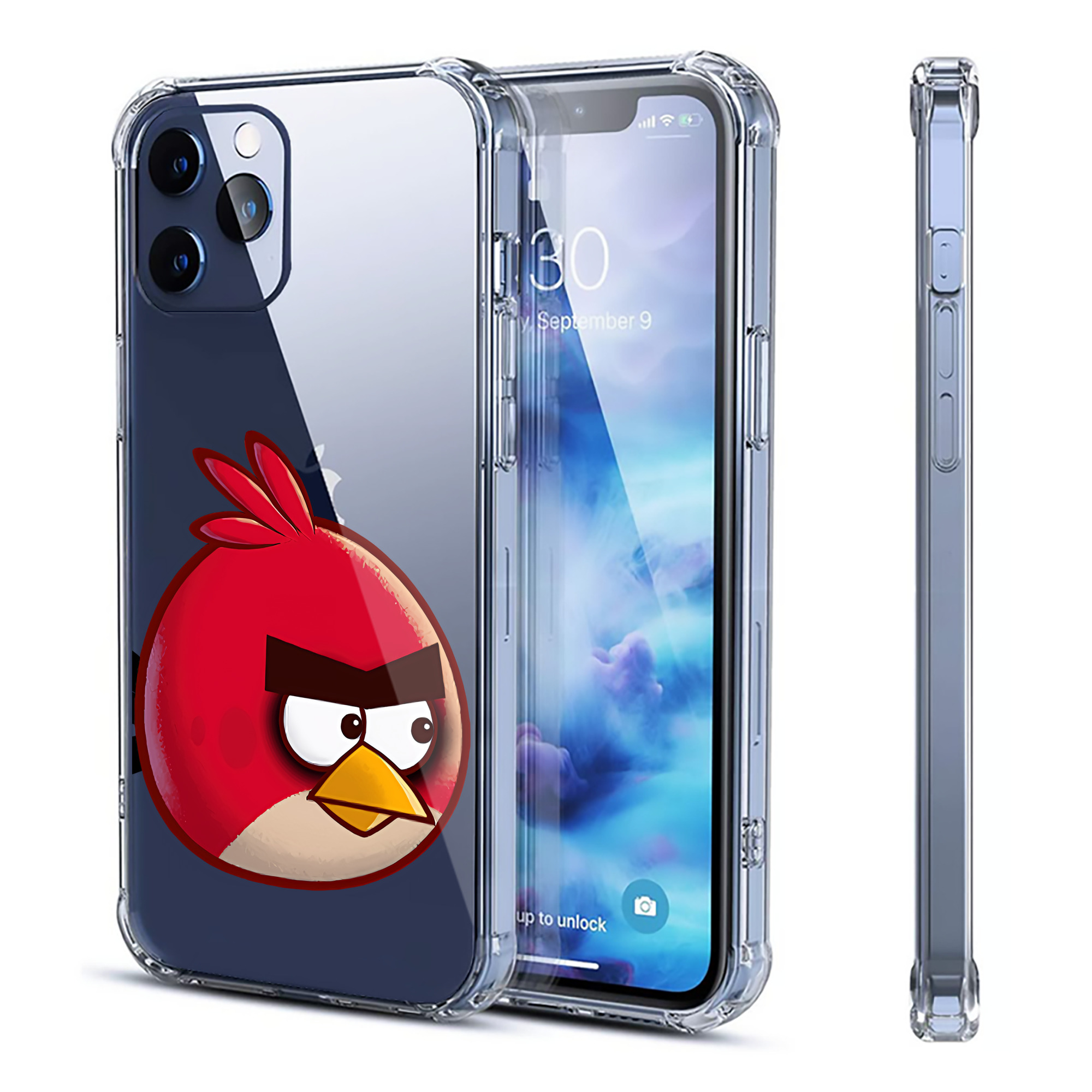 （画像用） Angry Birds アングリーバード 【iPhone 12シリーズ対応】透明スマホケース（クリアソフトケース）